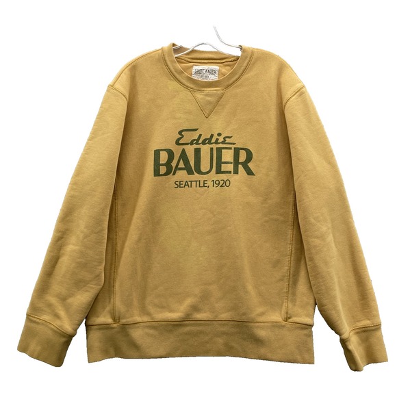 Eddie‎ Bauer Sweatshirt XL Mustard Outdoor Gorpcore Preppy Retro Academia Travel - Picture 1 of 10